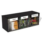 Deflecto 20304op 3-section Tilt Bin Interlocking Multi-bin Storage Organizer New