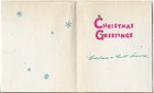 Vtg Mid Century Christmas Greeting Card 4x5 A Couple Of Happy Snowmen Hats 1948