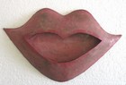 Antique Vintage Lips Advertisement Trade Sign Store Display  