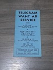  Vintage Antique Telegram Want Ad Service Brochure  unwritten 