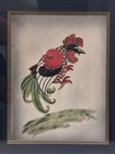 Asian Rooster Watercolor Painting  Chan Lee  Rare Genuine Vintage Art Gifts
