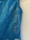 Gk Elite Mystique Gymnastics Leotard Child Small Blue Sequin Flower Swirl