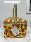 Singer Large Sew  n Stow Sunflower Print Sewing Basket Box Nwt  11  X 6 5  X 8 