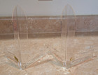 2x Vintage 1983 Enesco Clear Acrylic Easels 6  Tall Display Stand Decor Plates