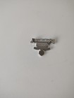 Prada Milano Silver Tone Metal Signed Pin Brooch Fashion Accessory