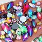 1000pcs Ab Colorful Rhinestones Crystal Gems  Flatback Acrylic Gemstone Jewel   
