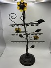 Metal Jewelry Earring Holder Amber Flowers Display Stand 24 Hole 13 5 x9 5 x4 5 