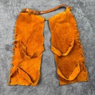 John R Craighead   Co Denver Kids Vintage Suede Leather Chaps Western Rodeo