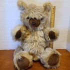 Vtg Teddy Bear Movable Joints Plush Brown Furry Stuffed Animal 16  Standing Euc