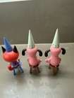 Gary Baseman Mini Dunces Lot Of 3 Copy Cat And Two Fibs With Stools Minor Wear