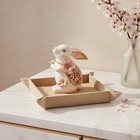 Enamel Cottontail Trinket Box Zinc Alloy Floral Hare Jewelry Box Handmade Look