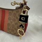 Coach Lock And Key Bag Charm Key Ring C1679 Gold black Nwt   Original Dust Bag