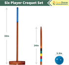 35       Deluxe Croquet Set  Six Player Croquette Game With Premium Wooden Mallets  