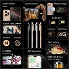 I16 Pro Max Smartphone Factory Unlocked 6 8  Hd Android 8000mah 8 512gb Dual Sim