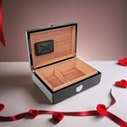 Imperial Reserve Fine Lacquer Cigar Humidor With Temperature Gauge  Black