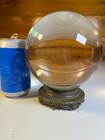 Antique Large 6  Crystal Ball Sphere Victorian Brass Stand Fortune Teller