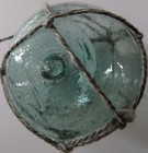Japanese Glass Fishing Float 2  Aqua Netted Undocumented Maker s Mark Usa Bz