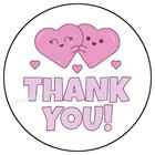 Thank You Pink Hearts Envelope Seals Labels Stickers Party Favors