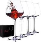 Hand Blown Red Wine Glasses Set Of 4     23 Oz Burgundy Wine Glasses With Long    