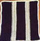 Afghan Throw Blanket Lap Throw Handmade Crochet Purple   Beige 31 x31  New
