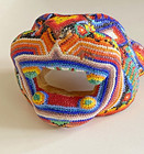 Huichol Mexican Folk Art Hand Beaded Jaguar Head 5 X 6 