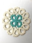 Vintage Tatting Crochet Doily Coaster Tea Set Of 7 Handmade Doilies Tatted Lace
