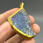 Beautiful Ancient Roman Glass Gold Gilded Pendant With Rare Patina