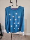 Muk Luks Teal Snowflake Size Xxxl Terry Sweatshirt A678314 Nwt