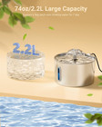 Stainless Steel Cat Water Fountain 74oz Automatic Pet Dispenser