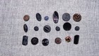 Lot Of Antique Vntg Buttons Black Glass   040-w