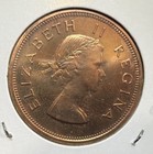 1954 South Africa 1 Penny    proof       scarce    Bronze Coin-km 46-mintage 3150 Only