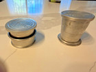 Vintage Collapsible Metal Travel Cups  1 Short  1 Tall  Guc  Usa Made