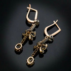 2 7ct Art Deco Style Edwardian Diamond Drop Dangle 14k Rose Gold Fn Earrings Set