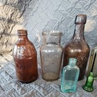 Antique Glass Bottles And Others Lot Of 9