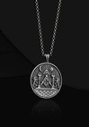 Masonic Oxidized Necklace 925 Sterling Silver Pendant Necklace Duty Free