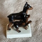 Vintage 1950s Hand-painted Doberman Pinscher   Puppy Figurine Made In Japan