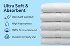 100  Cotton 27  X 50  White Bath Towels Soft Absorbent Optima Silver Collection