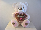 Dan Dee Ivory 2013 Collectors Choice 20  Plush Teddy Bear Valentine Pink Vintage
