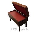 Duet Genuine Leather Walnut Satin Adjustable Concert Piano Bench stool chair