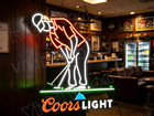 Coors Light Golf Beer Neon Led Sign Lamp 24 x20  Ball Moves Motion With Dimmer