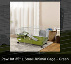 Pawhut 35 l Small Animal Cage Green Rabbit Chinchilla Guinea Pig Steel Indoor Lg