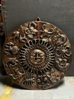 Large Metal Zodiac Wall Plaque Sun Astrology Decor Bronze Finish 24   