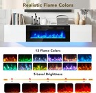 70   Floating Tv Stand With 36  Electric Fireplace  Wall Mounted Entertainment