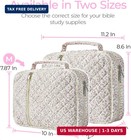 Wobagmen Bible Cover Case For Women large Bible Tote Bags Organizer Quilted Carr