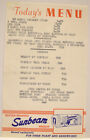 Vintage 1960s Batter-whipped Sunbeam Breads Cafe Diner Restaurant Menu