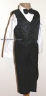 New Boy Formal 5 Pcs Black Tuxedo Set Paisley Bowtie Vest wedding recital event