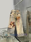 Acne Women Vintage Distressed 3d Bear Printing Fashion Loose Straight Jeans