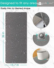 Non Slip Shower Mat No Suction Cups 15 7x36 Grey Pvc Quick Dry Bathroom Rug