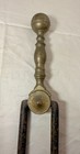 Antique 18th Century Wrought Iron Turned Brass English Fireplace Tongs Tool 4