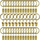 44 Metal Curtain Rings With Clips - 1  Inner Diameter  Fits 5 8  Rods  Gold Drap